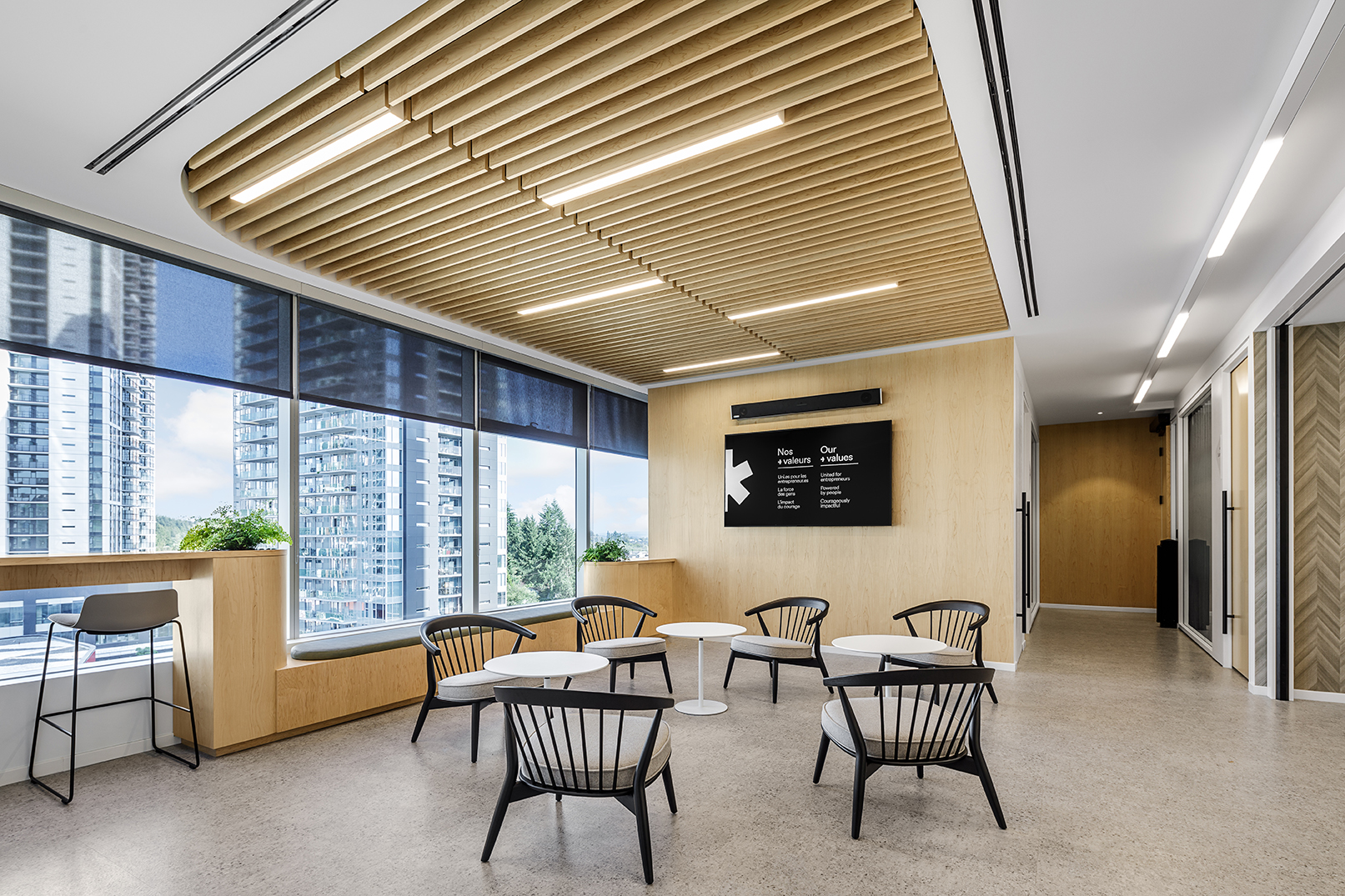 Lounge, millwork, , BDC | Surrey Office in Surrey BC, by Cutler