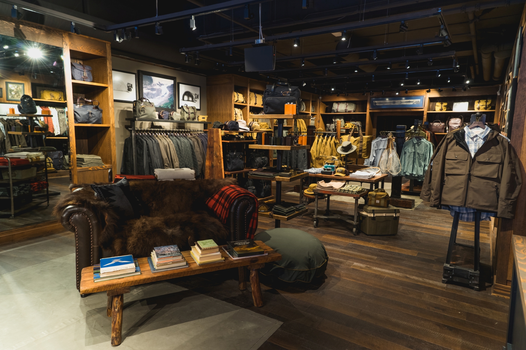 Retail store display. millwork, , Filson in Vancouver BC, by Cutler