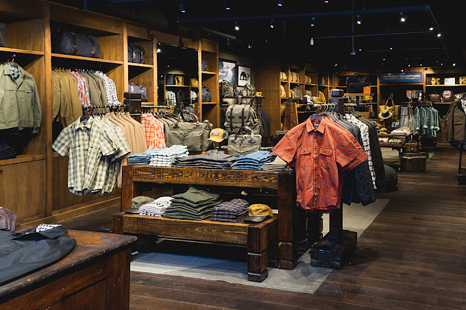 Retail store display. millwork, , Filson in Vancouver BC, by Cutler