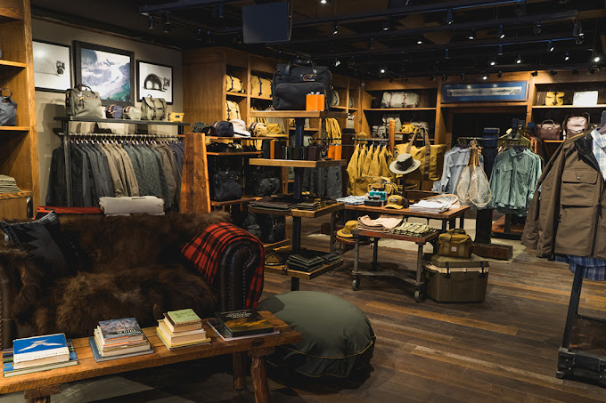 Retail store display. millwork, , Filson in Vancouver BC, by Cutler